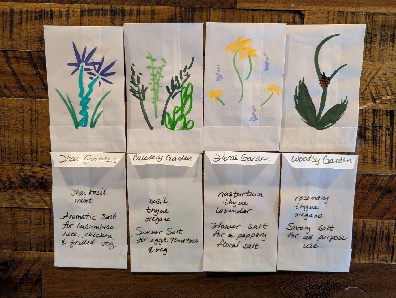 All four herbed salt blends together